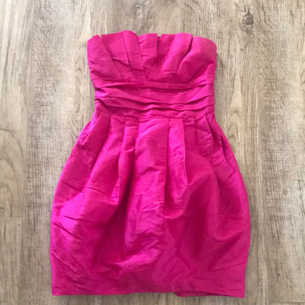 Strapless fushia dress from Forever 21